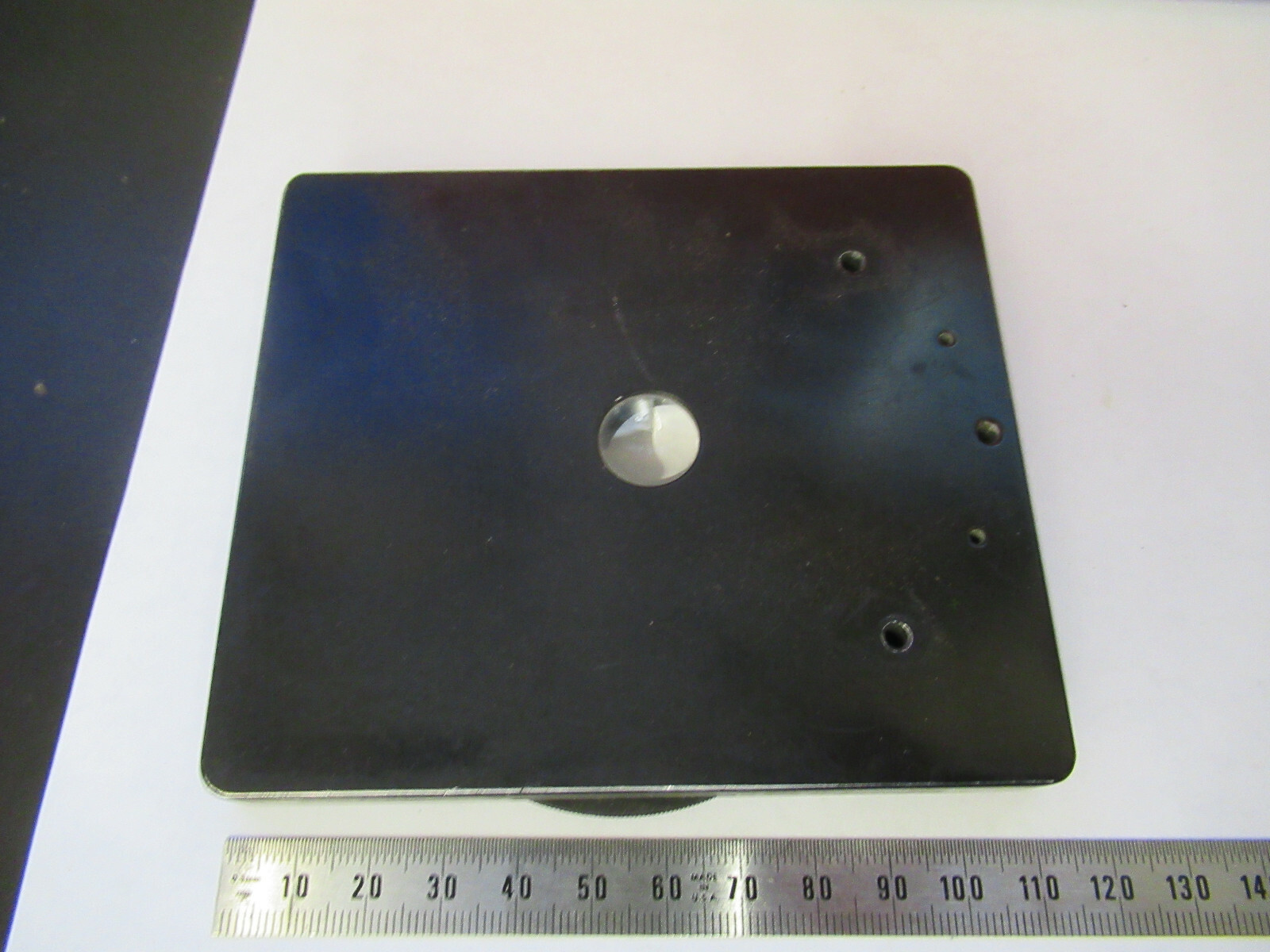 GENERIC VINTAGE STAGE TABLE OLD MICROSCOPE PART OPTICS AS PICTURED &13-FT-72