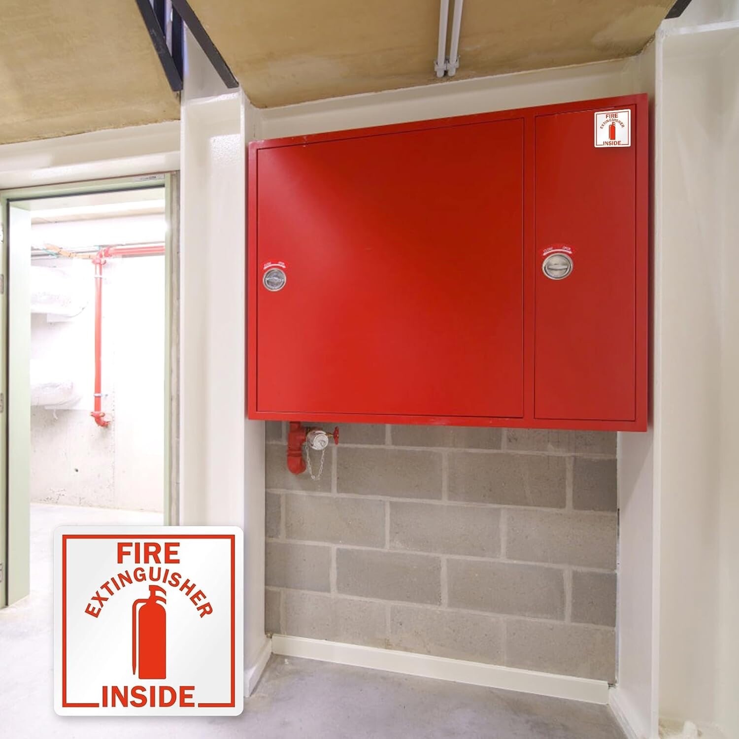 4-2.75"x2.75" FIRE EXTINGUISHER INSIDE Reflective Label UV resistant, waterproof