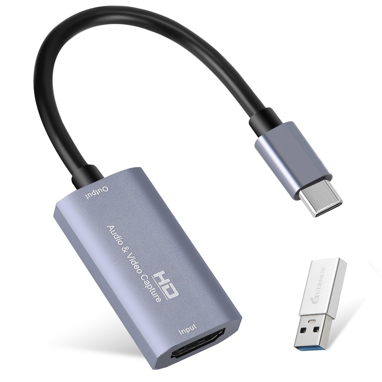 Video Capture Card, USB 3.0 HDMI to USB C Audio Capture Card, 4K 1080p60fps