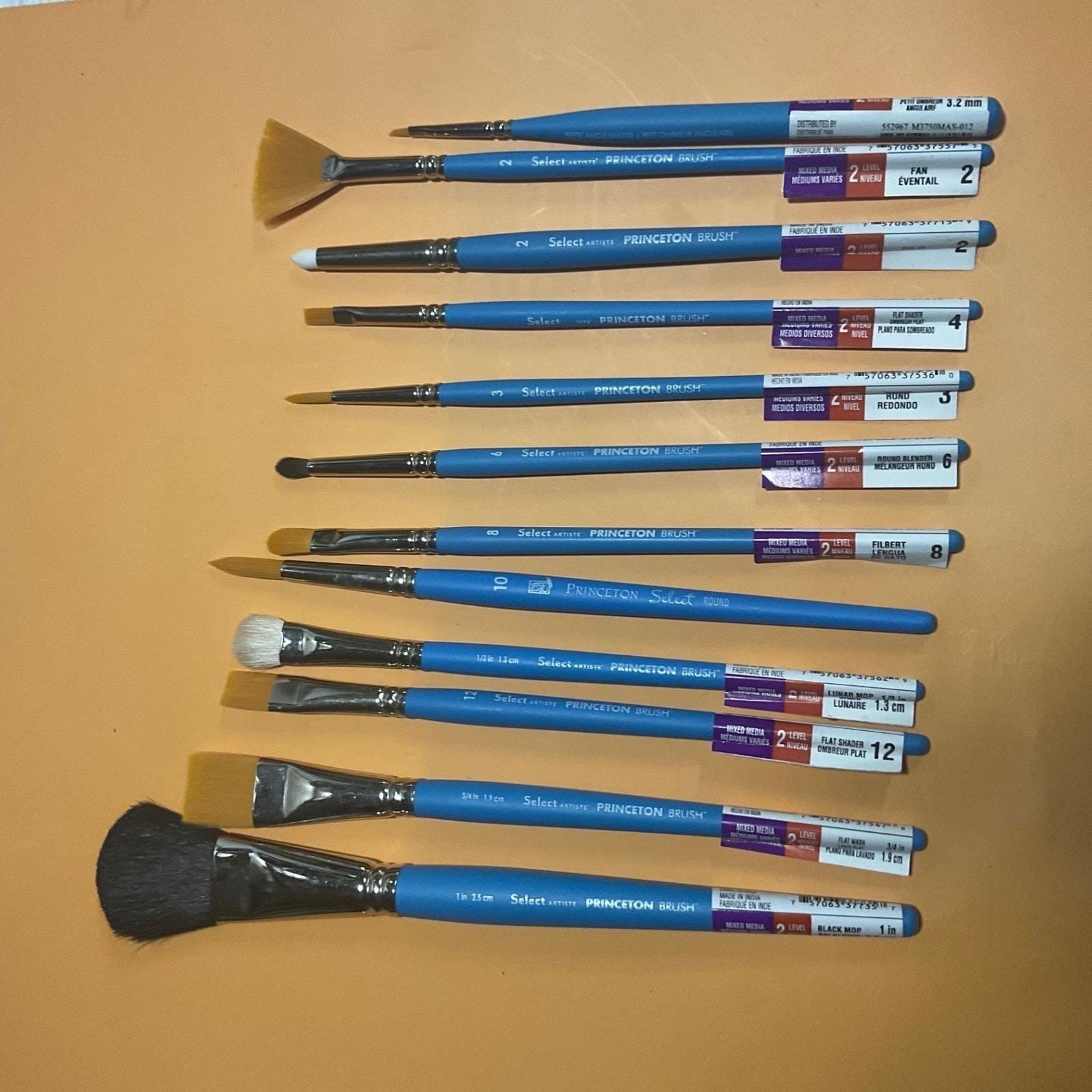 Princeton Select Artiste Paint Brush Set 12pc Mixed Media Watercolor Acrylic Oil