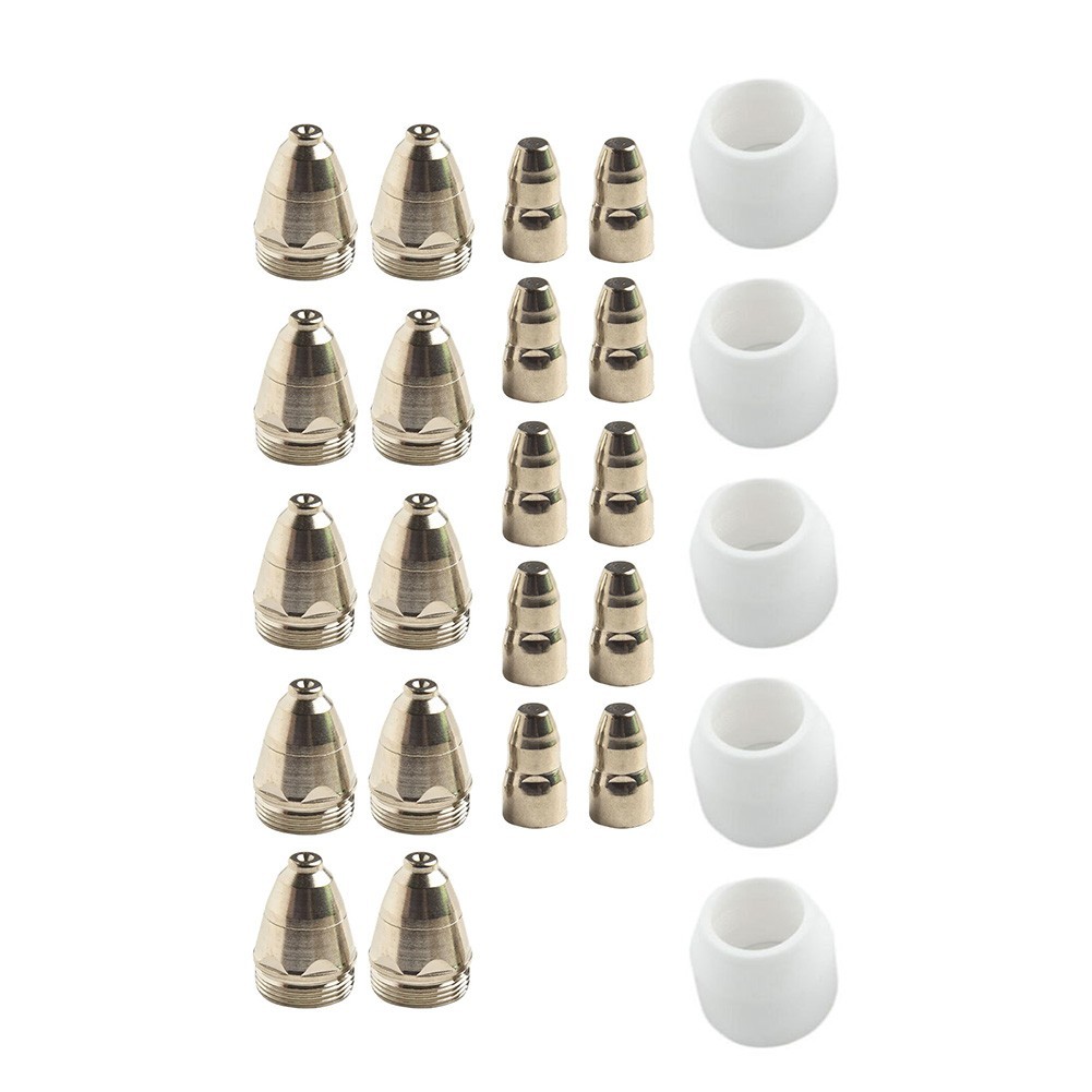 25PCS Cutting Torch Consumables for P80 Plasma Cutter Nozzles and Shield Cups