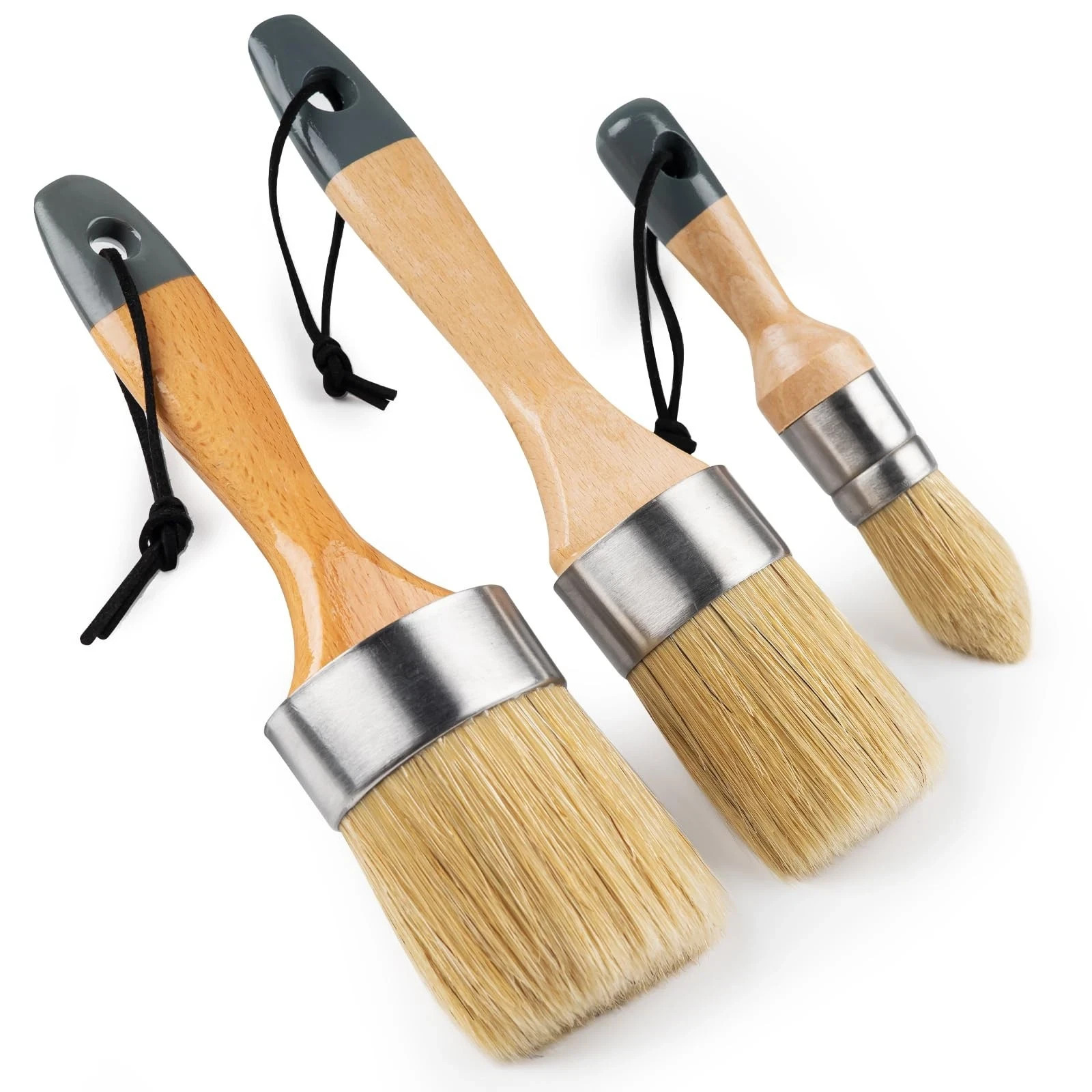 3 Set Professional round Chalk Paint Wax Brush Painting Waxing Annie Sloan Wood