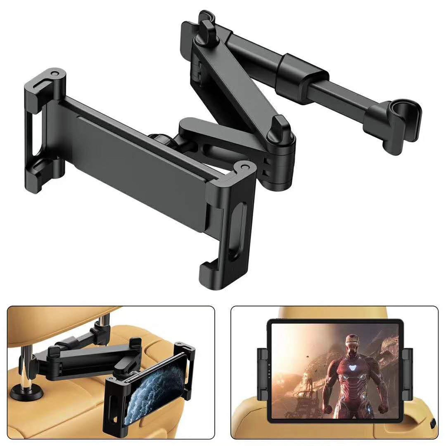 360° Car Back Seat Headrest Mount Tablet Holder for 5.5-10.2" iPad Phone Samsung