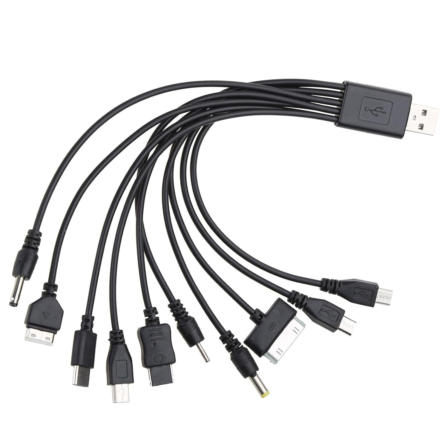 Weicoca Universal 10 in 1 Charging Cable - 20CM/7.87in USB 20CM/7.87in, Black