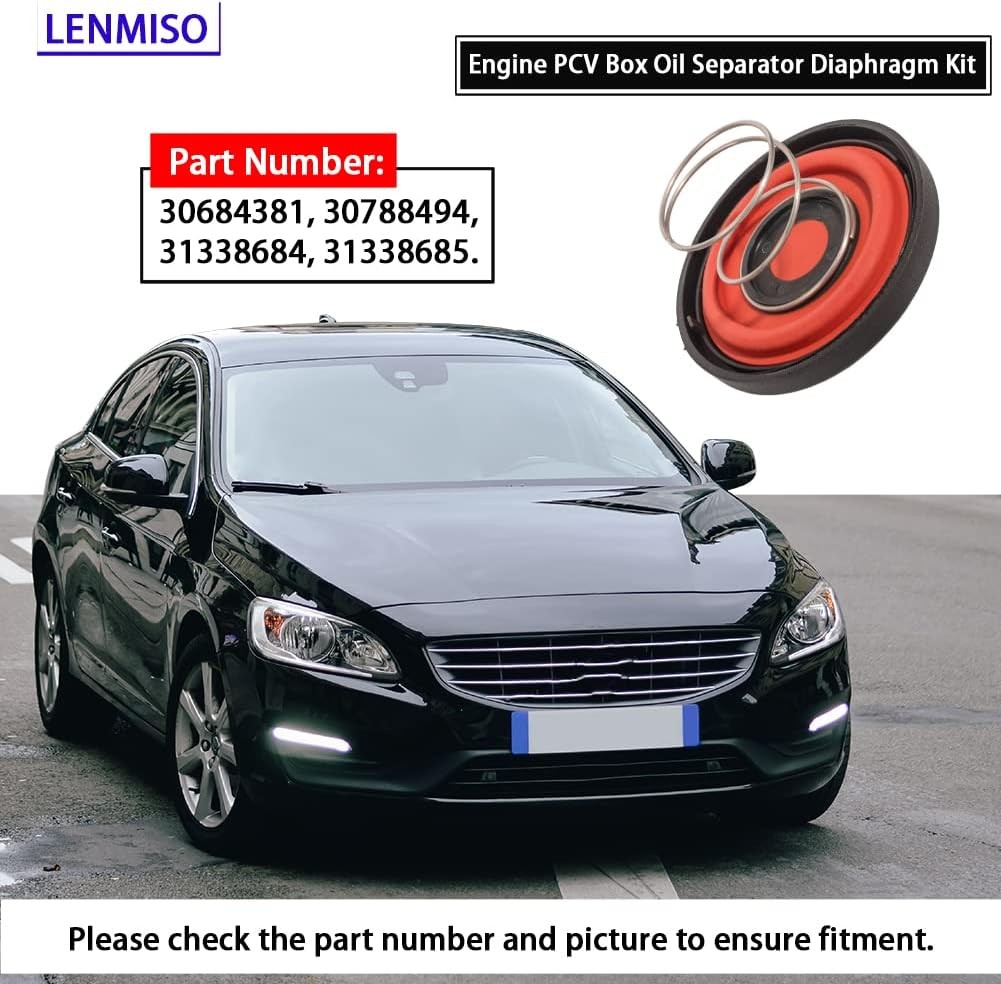 Engine PCV Box Oil Separator Diaphragm with Spring Compatible with S40 V50 C70 C