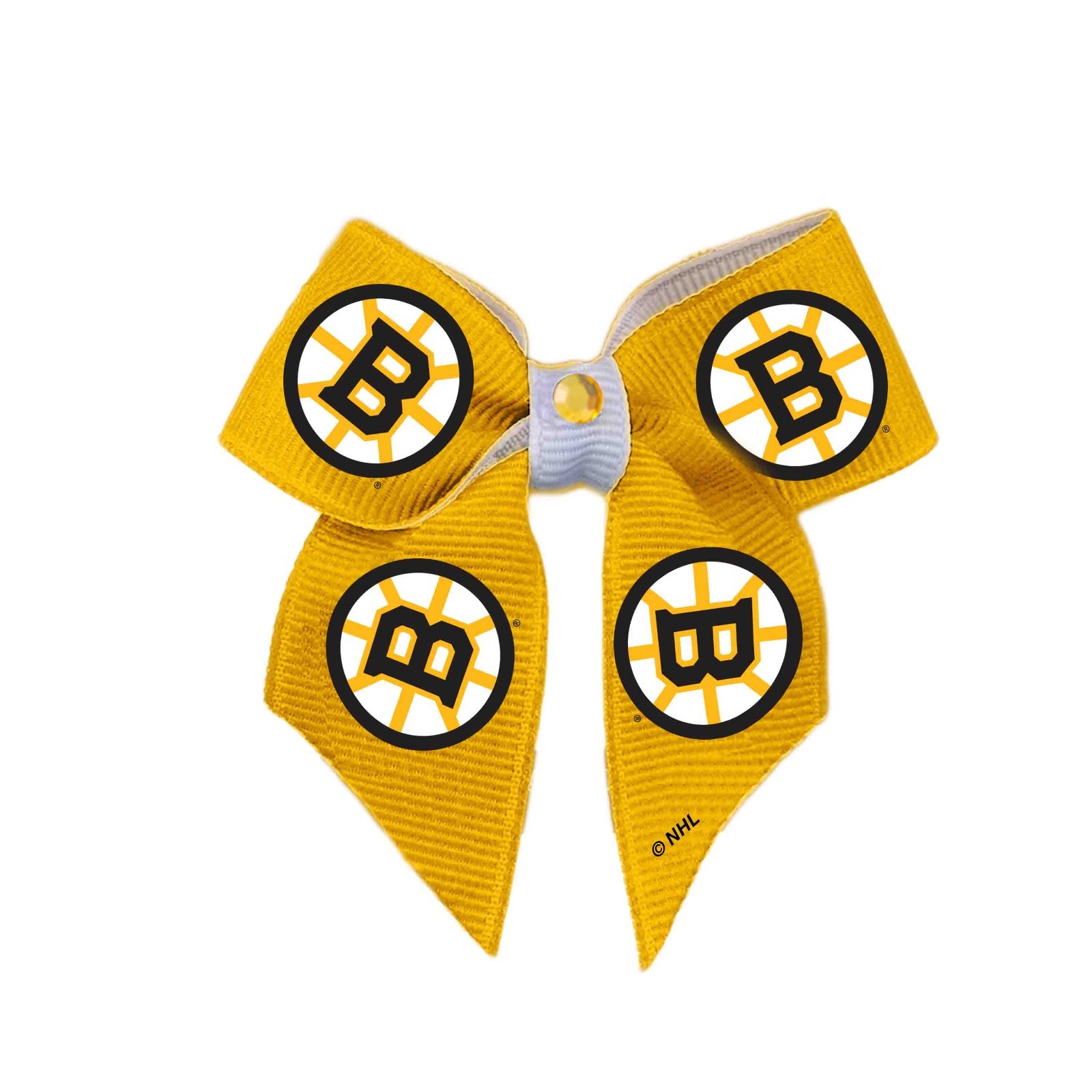 NEW BOSTON BRUINS PET DOG CAT HAIR BOW w/ RHINESTONE ACCENT SMALL MADE IN USA