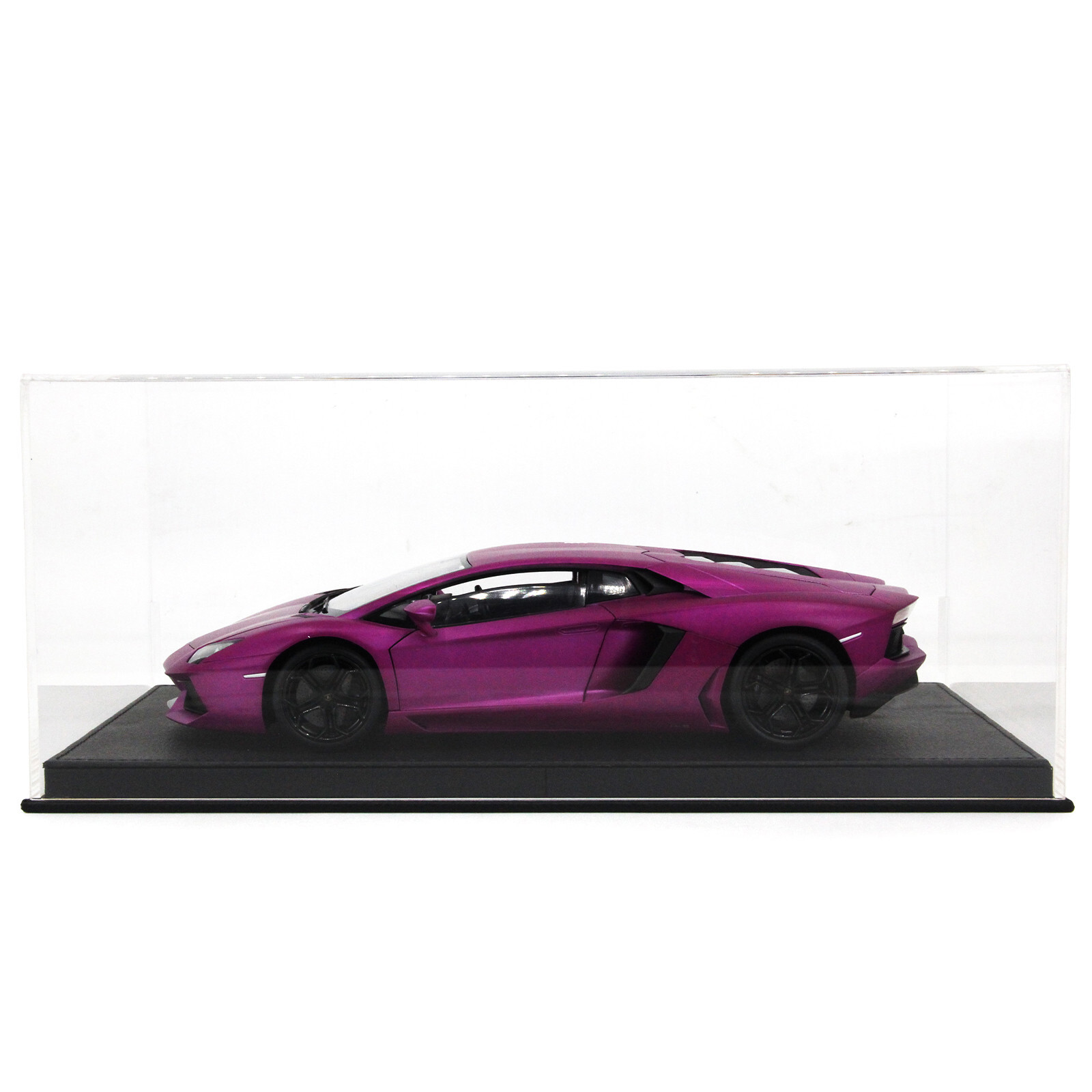 1:18 Acrylic Diecast Model Car Display Case Black Leather Base