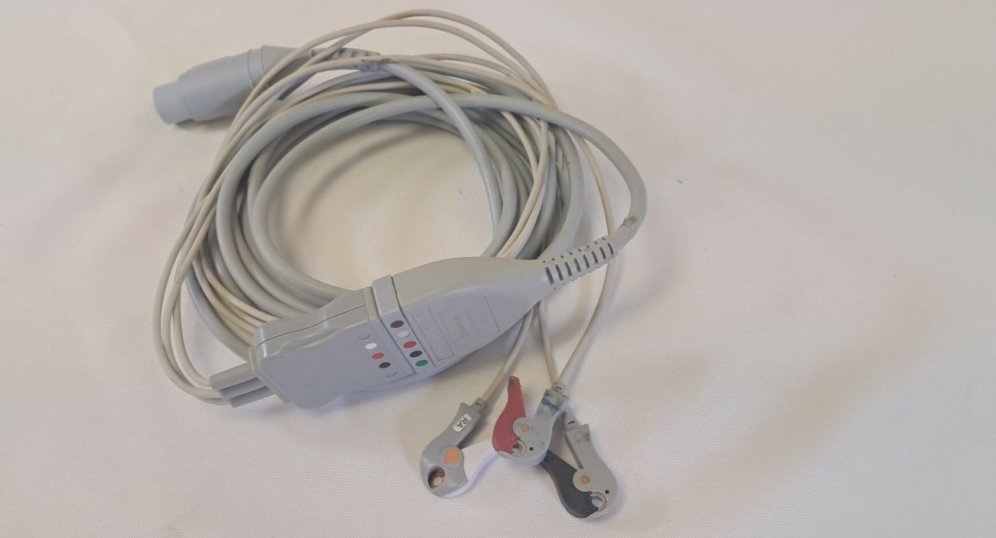 Datascope 0012-00-1255-01 3-Lead ECG Trunk Cable & Lead wires