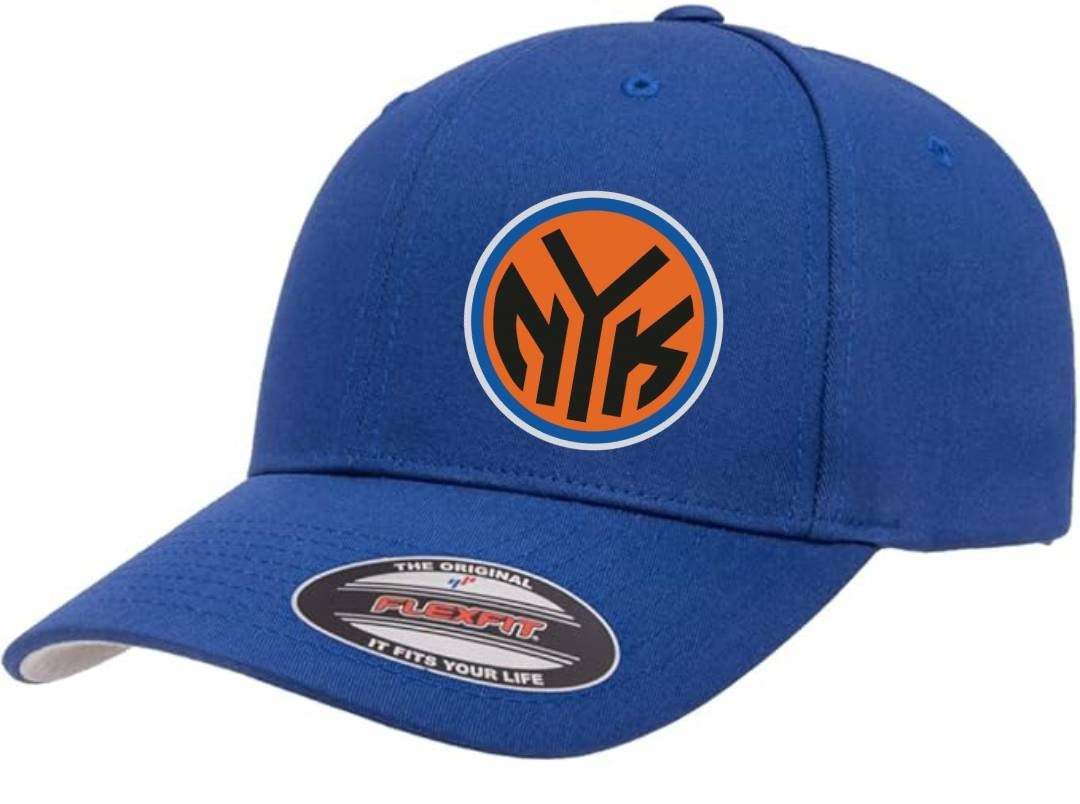 New York NY Knicks 2026 Logo Blue Cap 5001 Flexfit Baseball Hat S/M and L/XL