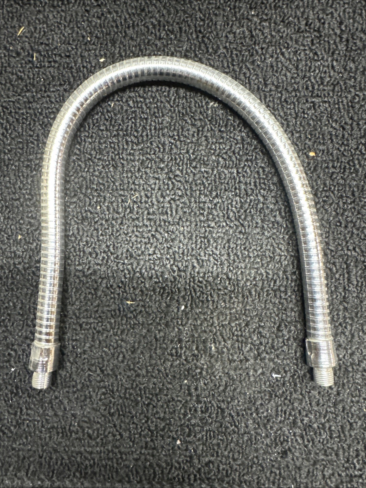 15”VINTAGE FLEXABLE STEEL NICKEL PLATED GOOSE NECK PIPE 1/8-27 IPS MALE EACH END