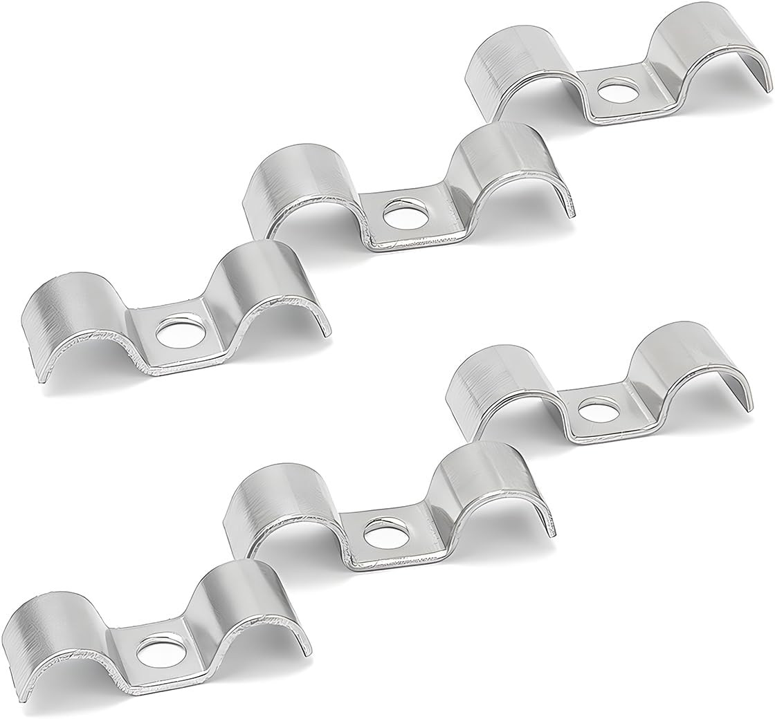 12PCS Car Stainless Steel Double Line Clamp, Auto Fuel Lines Clips with Mount...