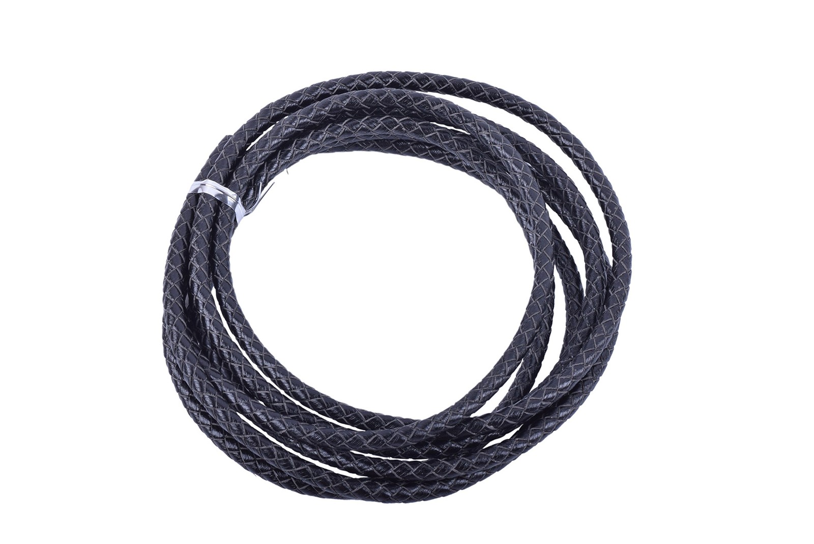 2 Yards 5.0mm Black Genuine Leather Braided Bolo Leather Cord
