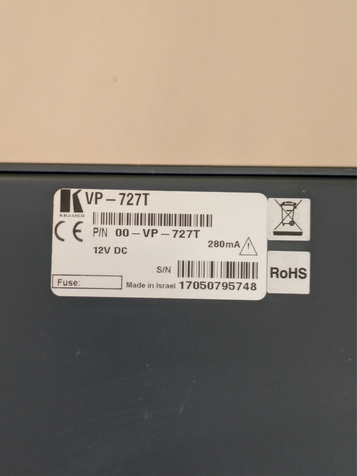 Kramer VP-727T Presentation Switcher Control Panel Remote Control Console VP-727