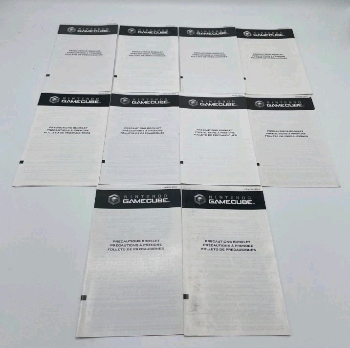 x10 OEM Nintendo Gamecube Health Safety Precautions Booklet Inserts AUTHENTIC