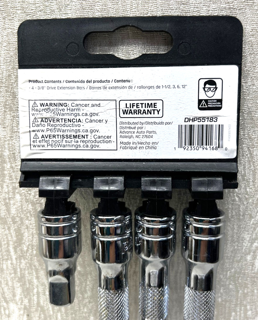 Diehard DHP55183 3/8" Drive 4pc Extension set