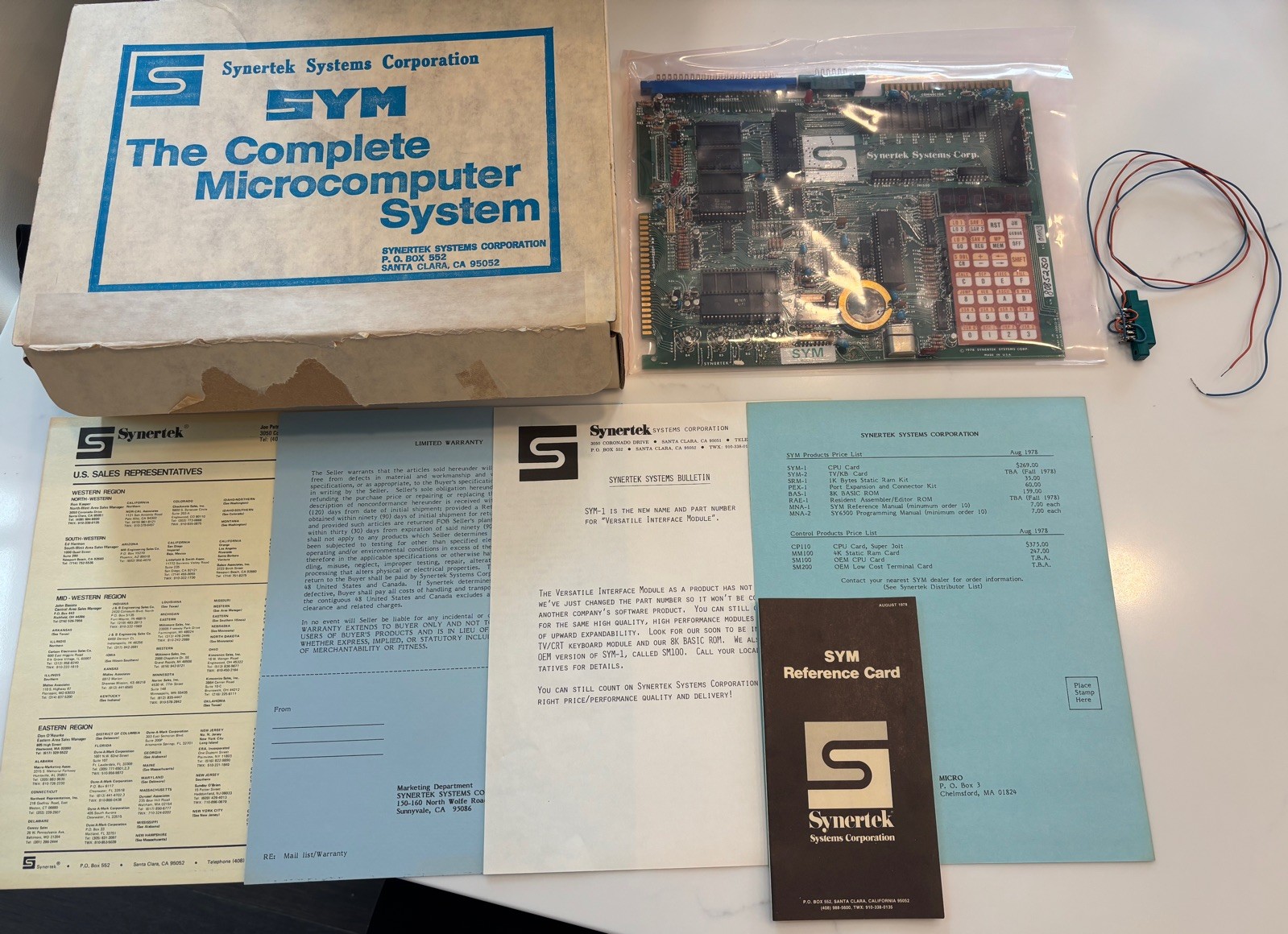 Synertek Systems Corporation SYM-I Microcomputer System-Orig. Box and Papers