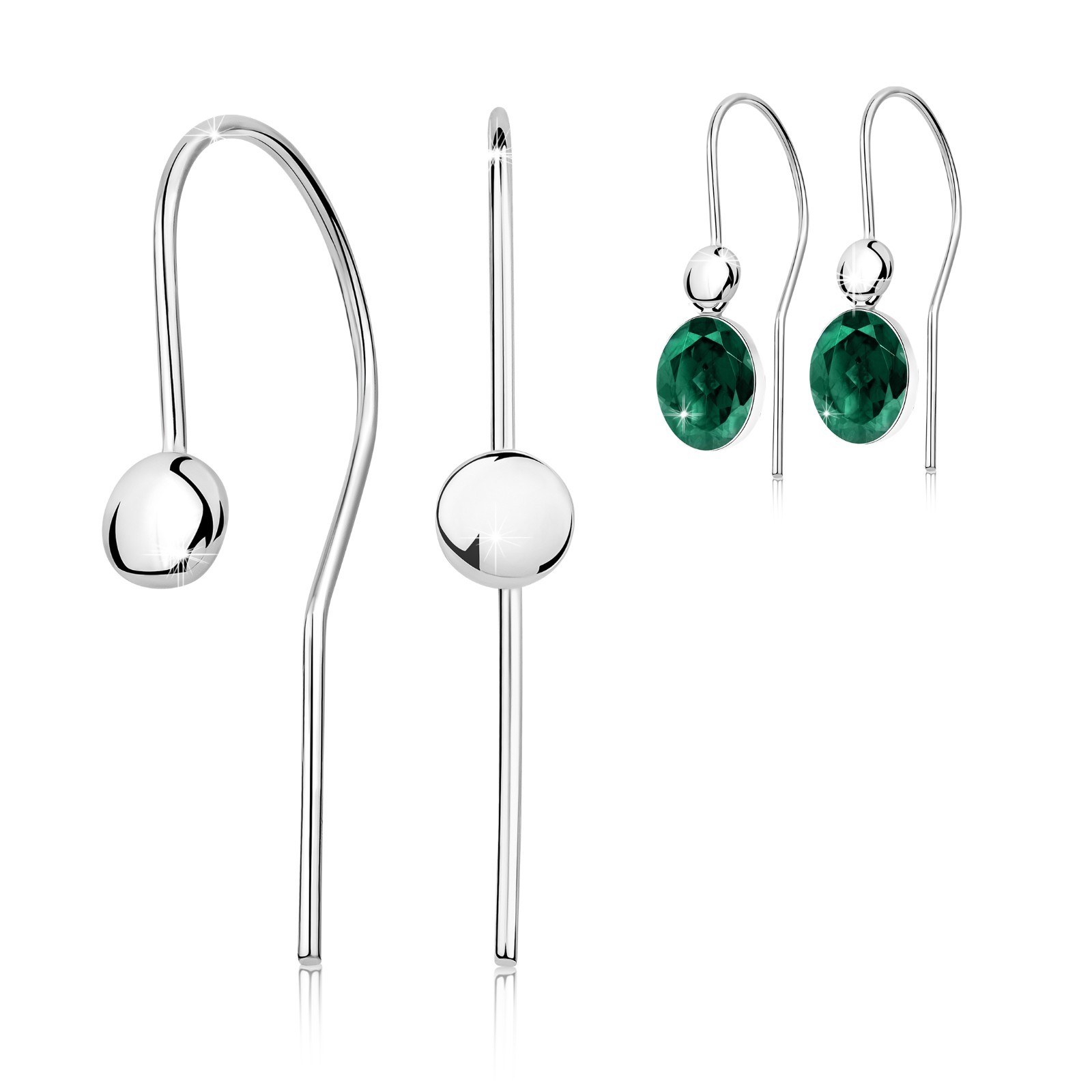 Sterling Silver Ear Hooks – 1 Pair Plain Aesthetic | 925 Silver Earring Findings