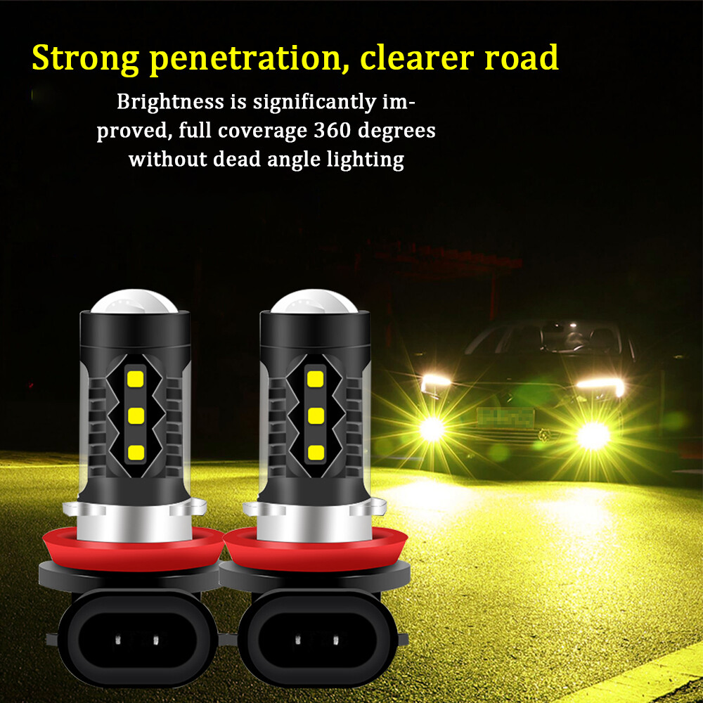 For Honda Accord Civic 2006-2019 H11 Bombillas LED amarillas de luz antiniebla