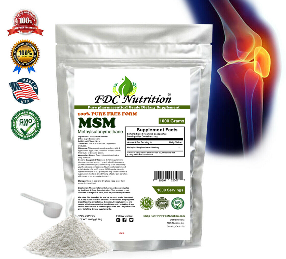 MSM Powder double Strength JOINT PAIN & ARTHRITIS RELIEF PHARMACEU 2.2 lb