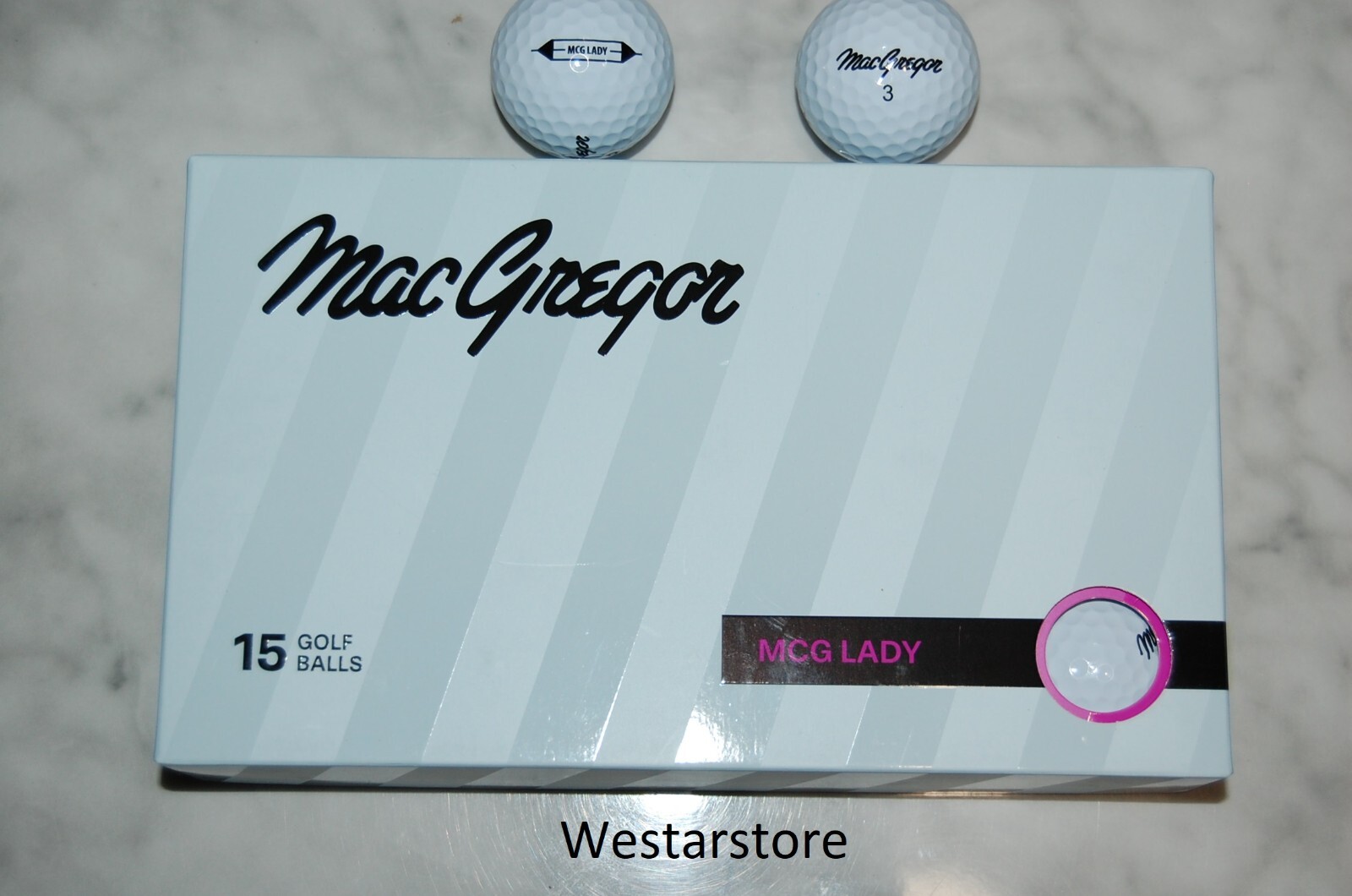 MacGregor  MCG  Lady  Golf Balls  15-Pack   Free 2 Dozen Tees  UK