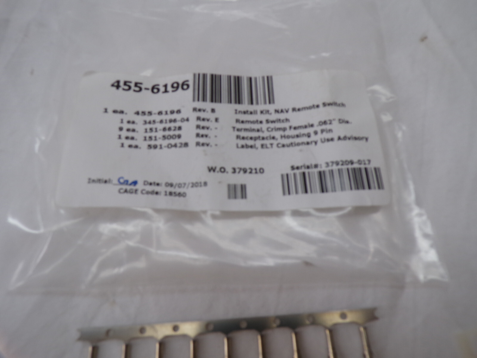 Artex 455-6196 NAV Remote Switch Kit, New ,Save $$
