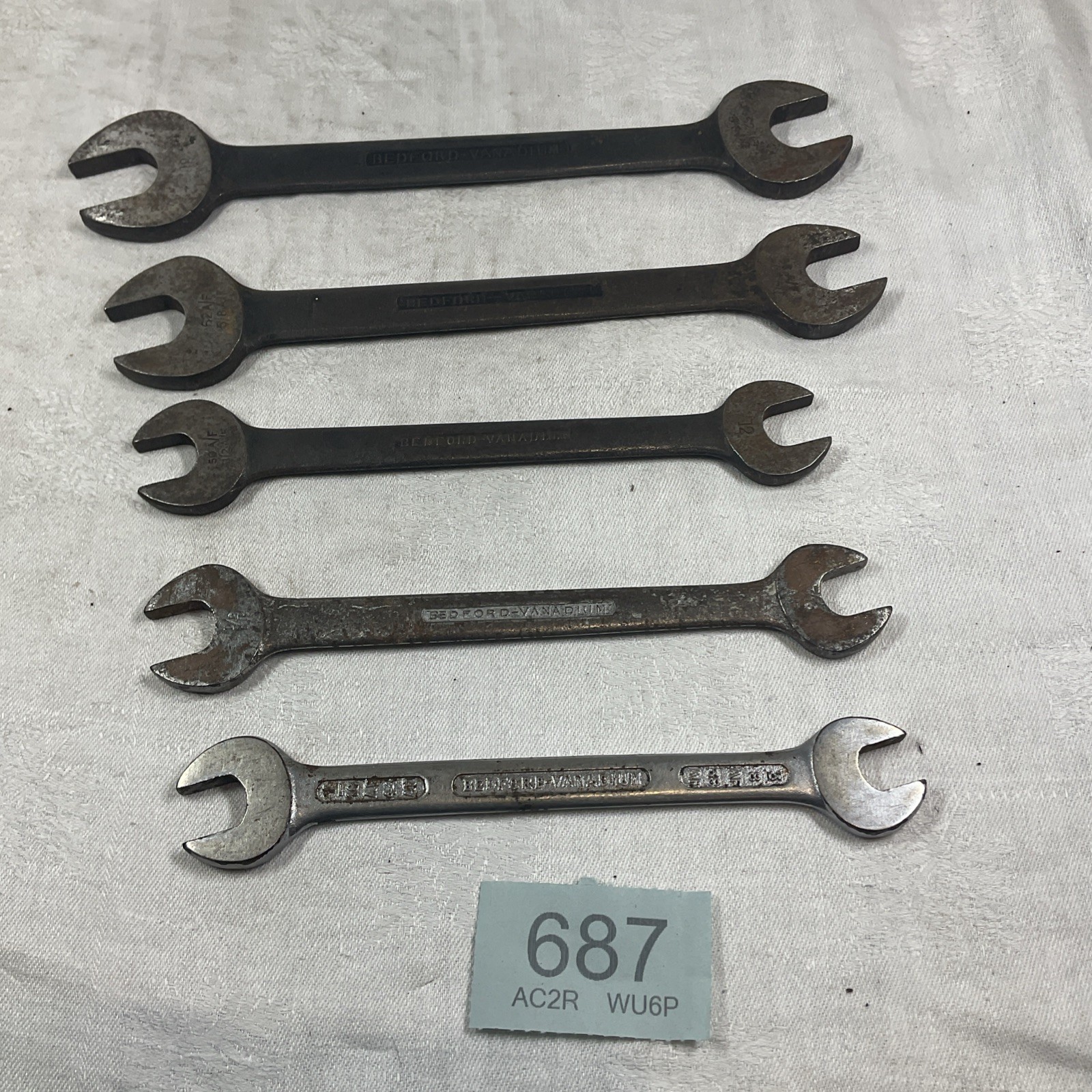 5 AF BEDFORD OPEN SPANNER WRENCH VINTAGE TOOL 5/8 9/16 1/2 7/16 3/8 IMPERIAL CAR
