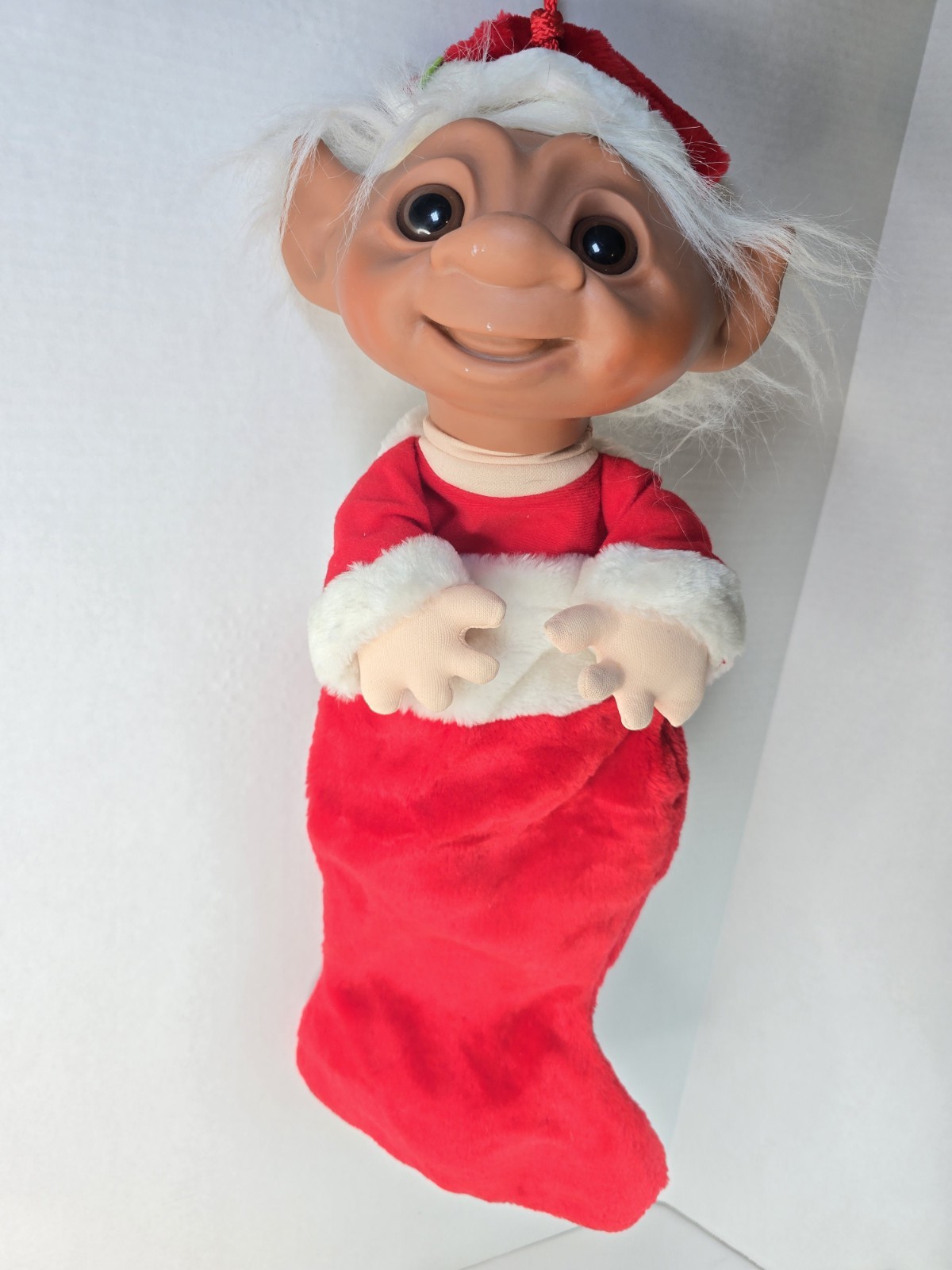 Large vintage 24" Dam Norfin Troll Doll- Elf Christmas Stocking