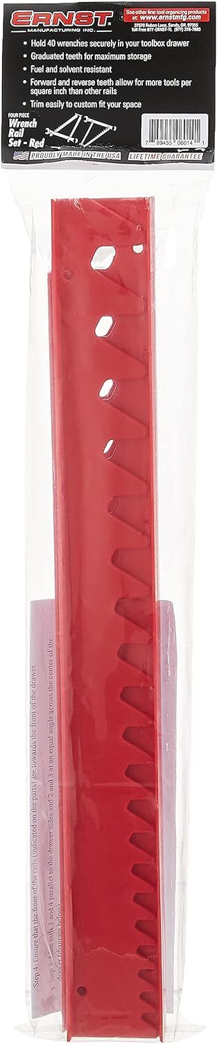 Ernst Manufacturing Wrench Rail Set, 40 Tool, Red