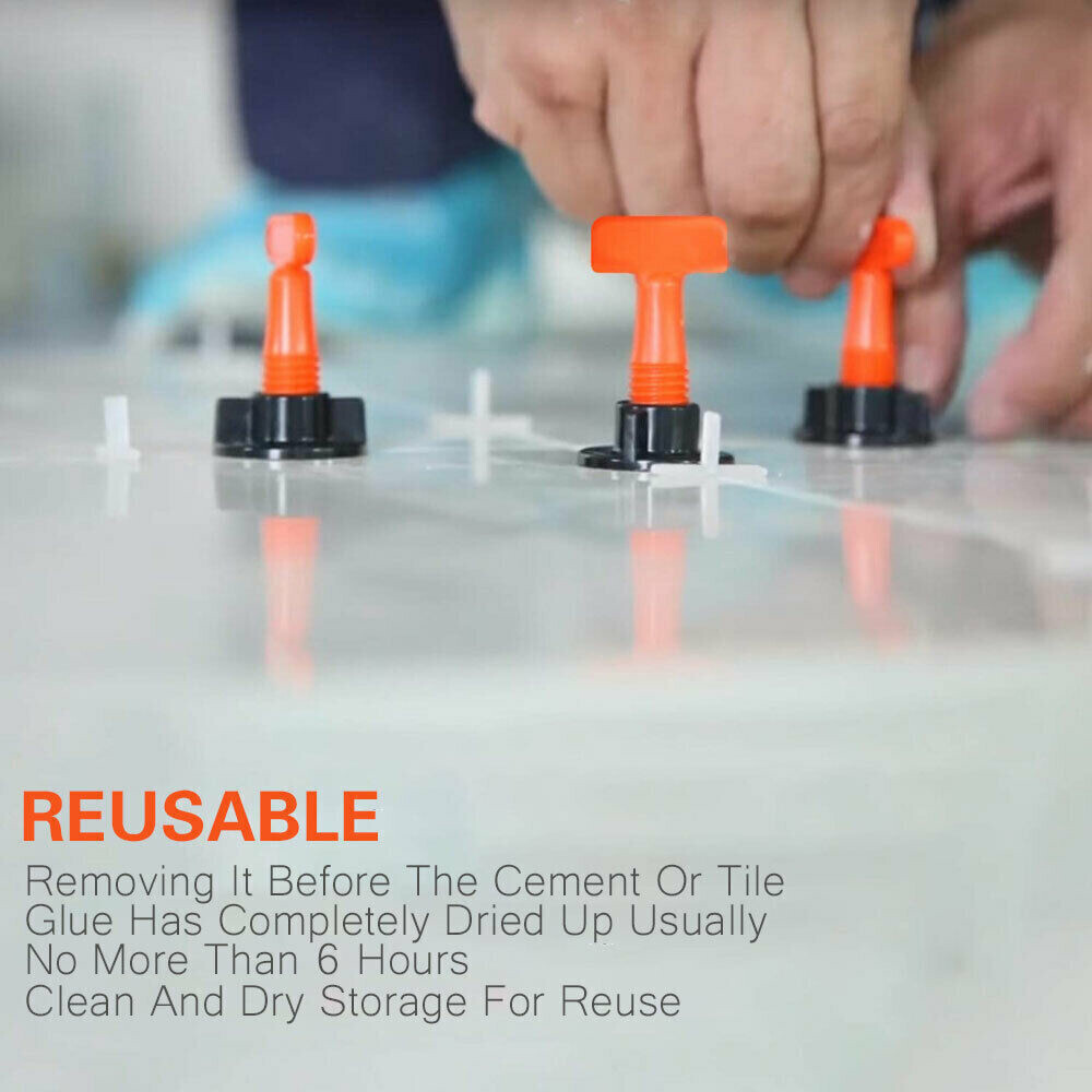 100PC-400pcs Tile Leveling System Kit Reusable Tile Spacer Wall Floor Clips Tool