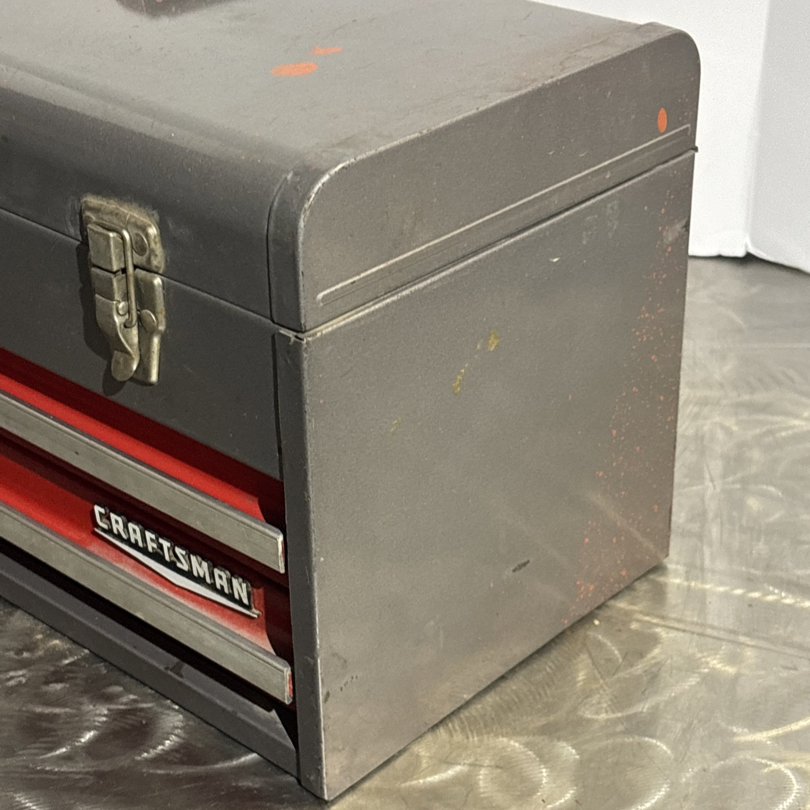 Craftsman 20" Portable Carrying Tool Chest Box Steel 2 Draw 65336 Vtg USA READ!