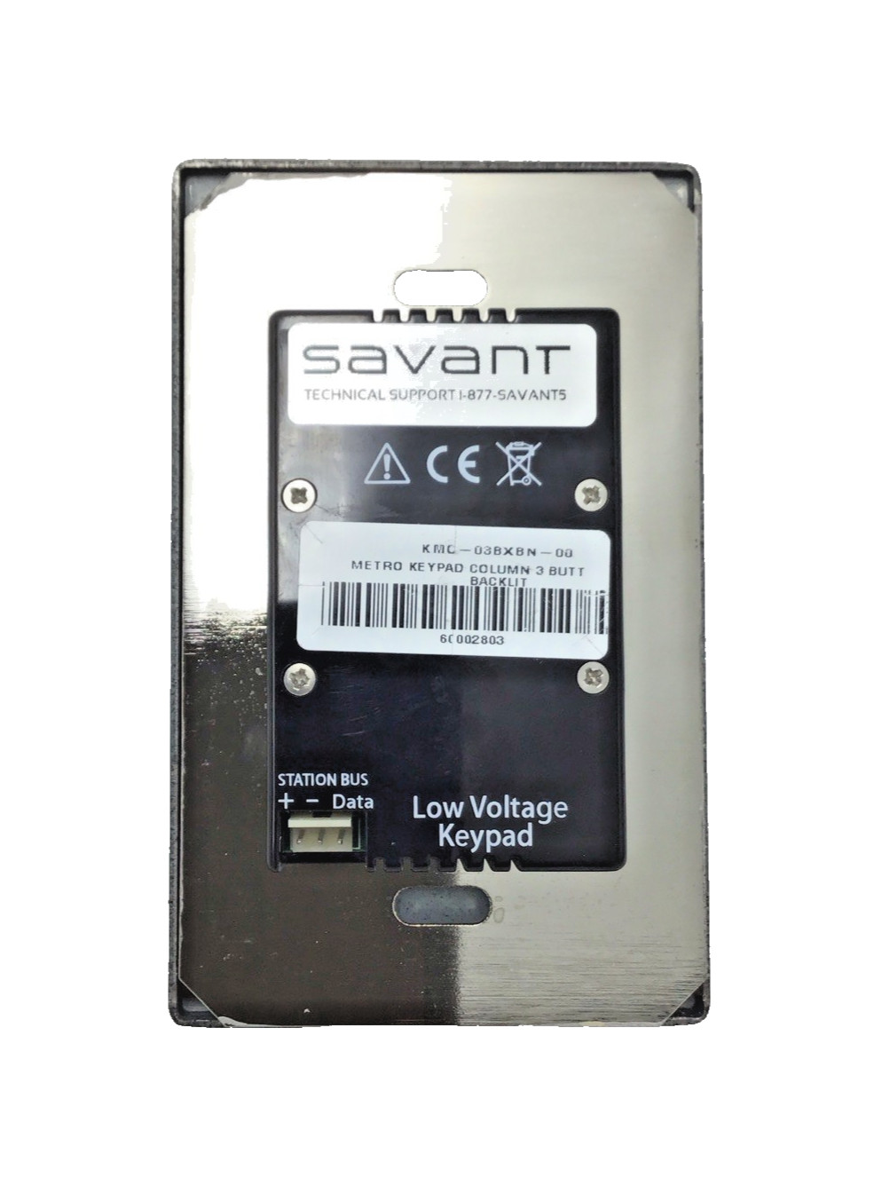 LiteTouch 3-Button Metropolitan Keypad Dimmer (Black) Savant