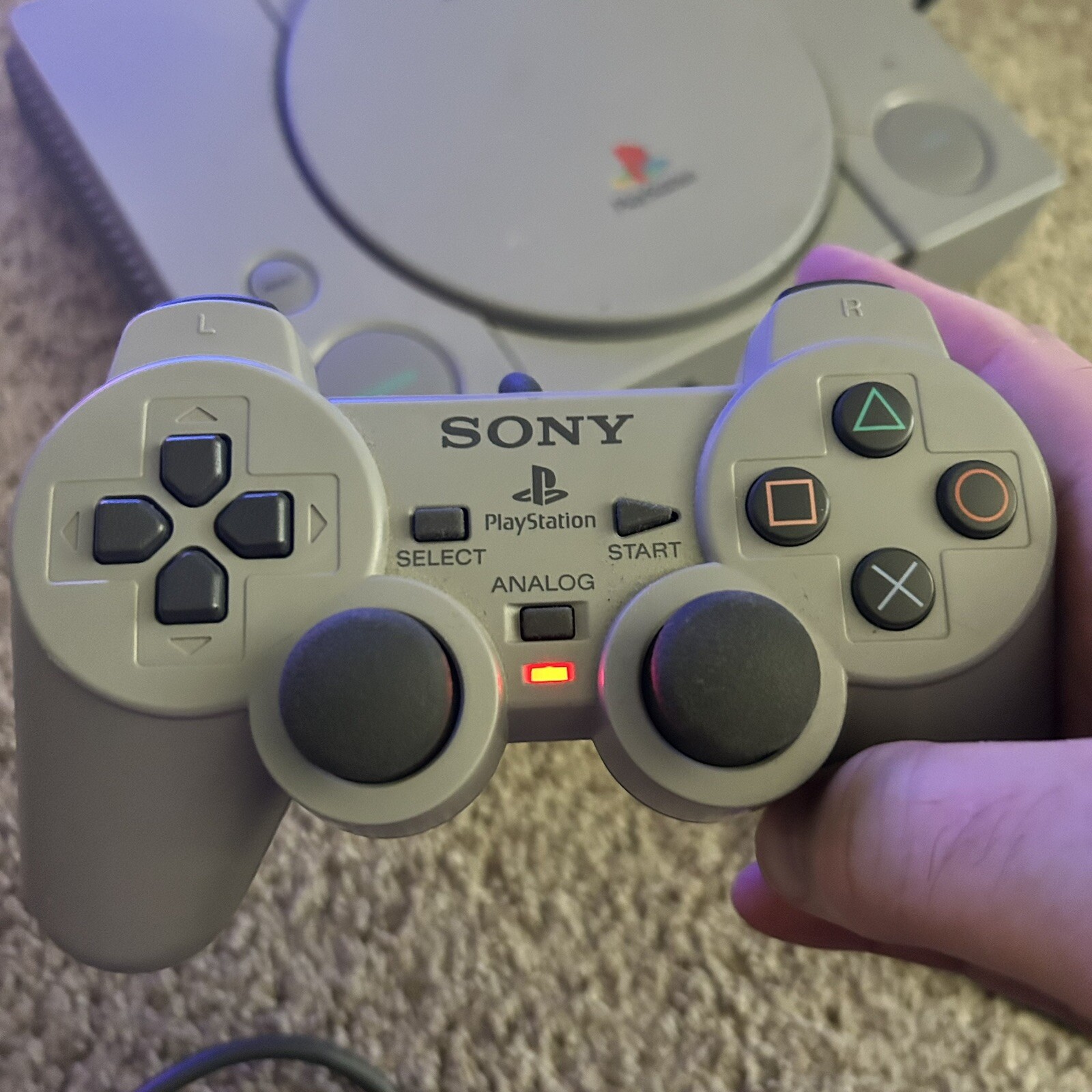 Sony PS1 Console SCPH-9001, 2 Controllers, Ready 2 Rumble Golden Tee Golf TESTED