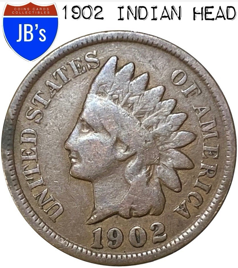 1902 Indian Head Cent Penny 1c - Good/Very Good (G/VG)