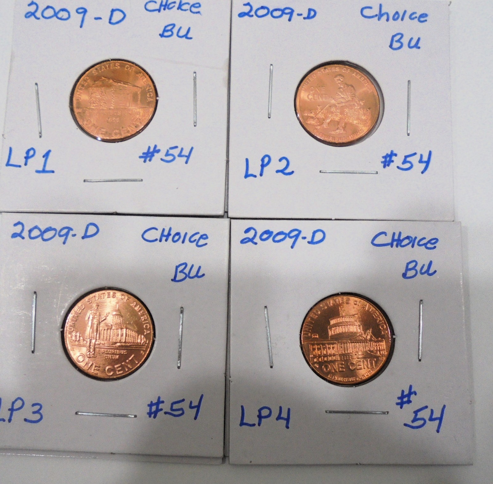 2009 d Lincoln Bicentennial  Pennies LP 1,2,3,4 Uncirculated #54