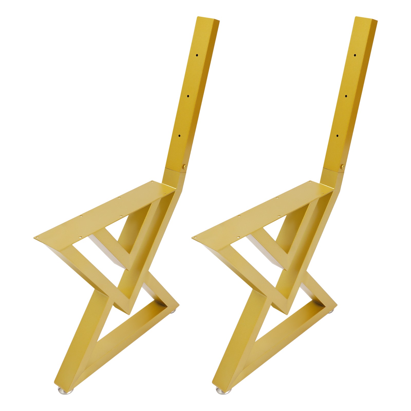 Bench Legs 16 Inch Triangle Metal Chair Base Legs with Backrest Bracket Set of 2