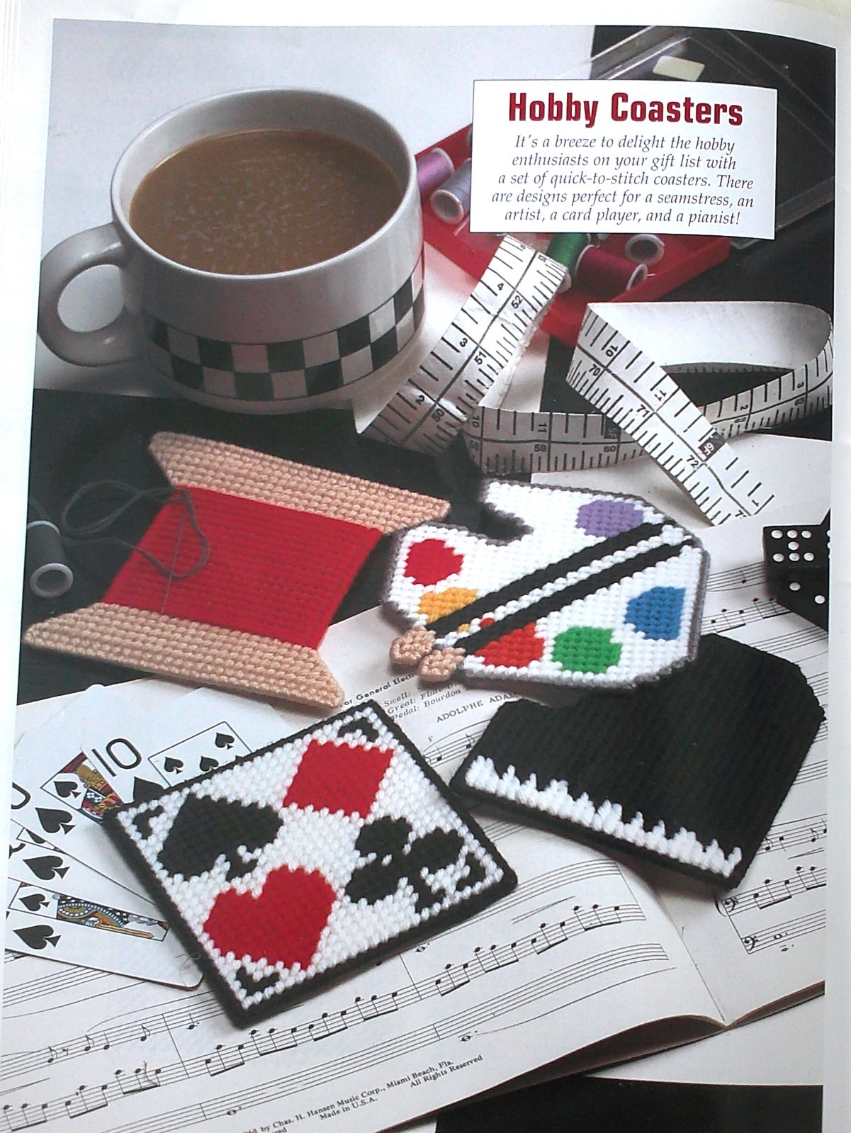Leisure Arts Cute N Clever Coaster Sets MIZFITZ Plastic Canvas Pattern