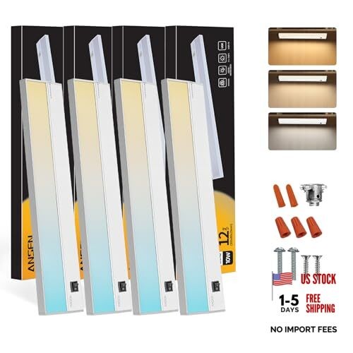 4Packs of 12" 10W Under Cabinet Lighting - Hardwired - Dimmable 12"