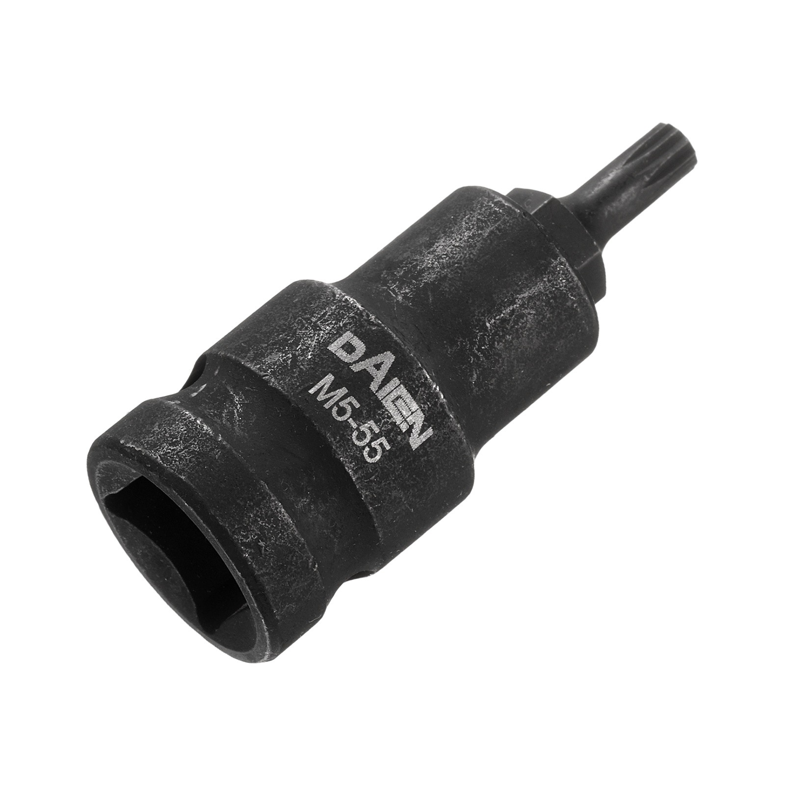 M5 12 Point Spline Bit Socket 55mm Length 1/2" Square Impact Bit, Black