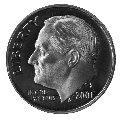 2001 Silver Proof Dime Roosevelt 90% Silver Deep Cameo Proof Gem BU .072 oz