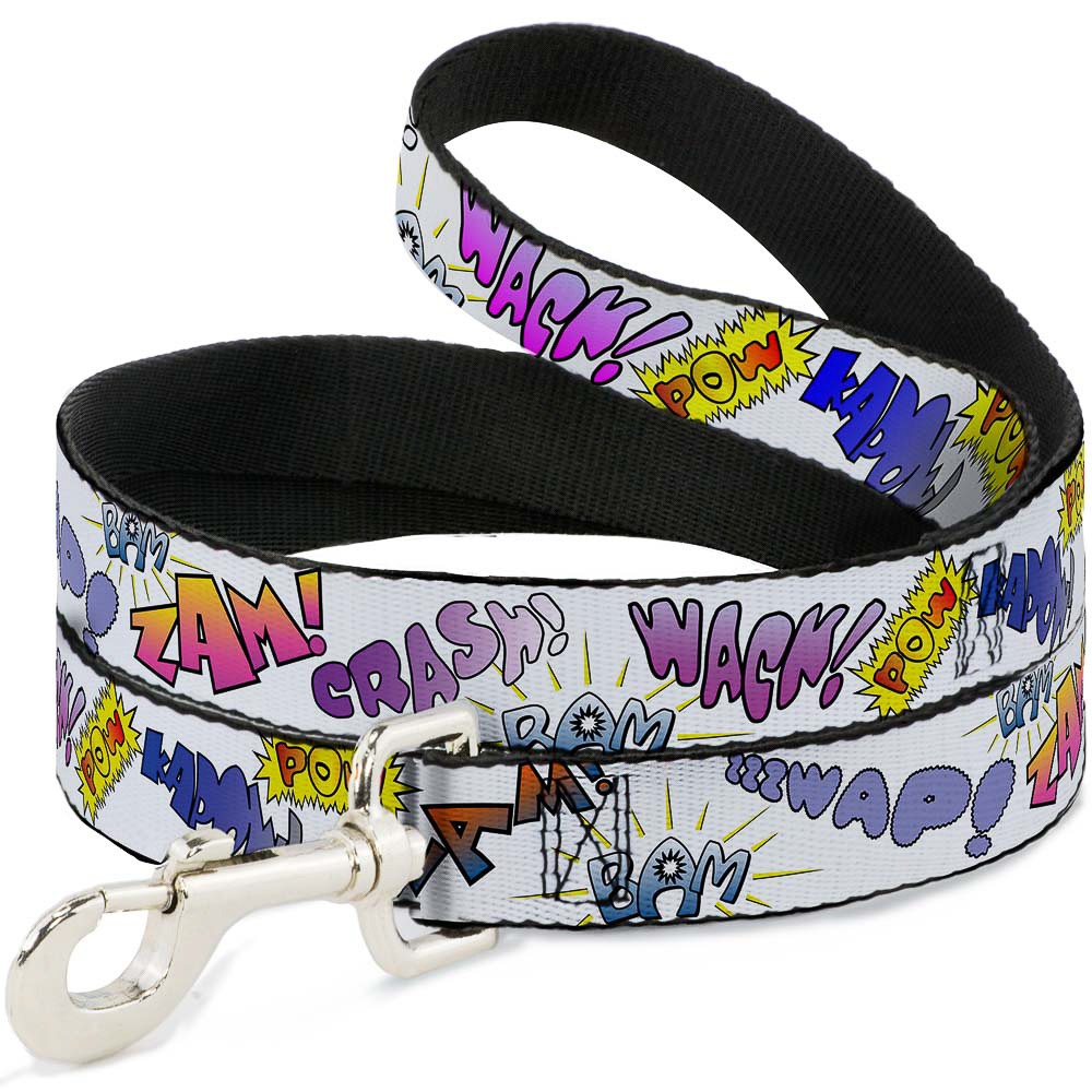 Dog Leash Sound Effects White/Pastel NARROW 0.5"
