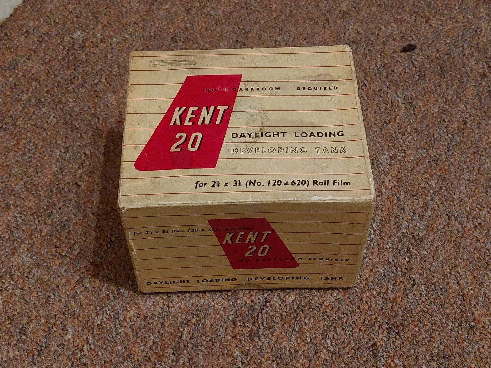 Vintage Photography Kent 20 Daylight Loading Developing Tank, BOX ONLY FILM PROP