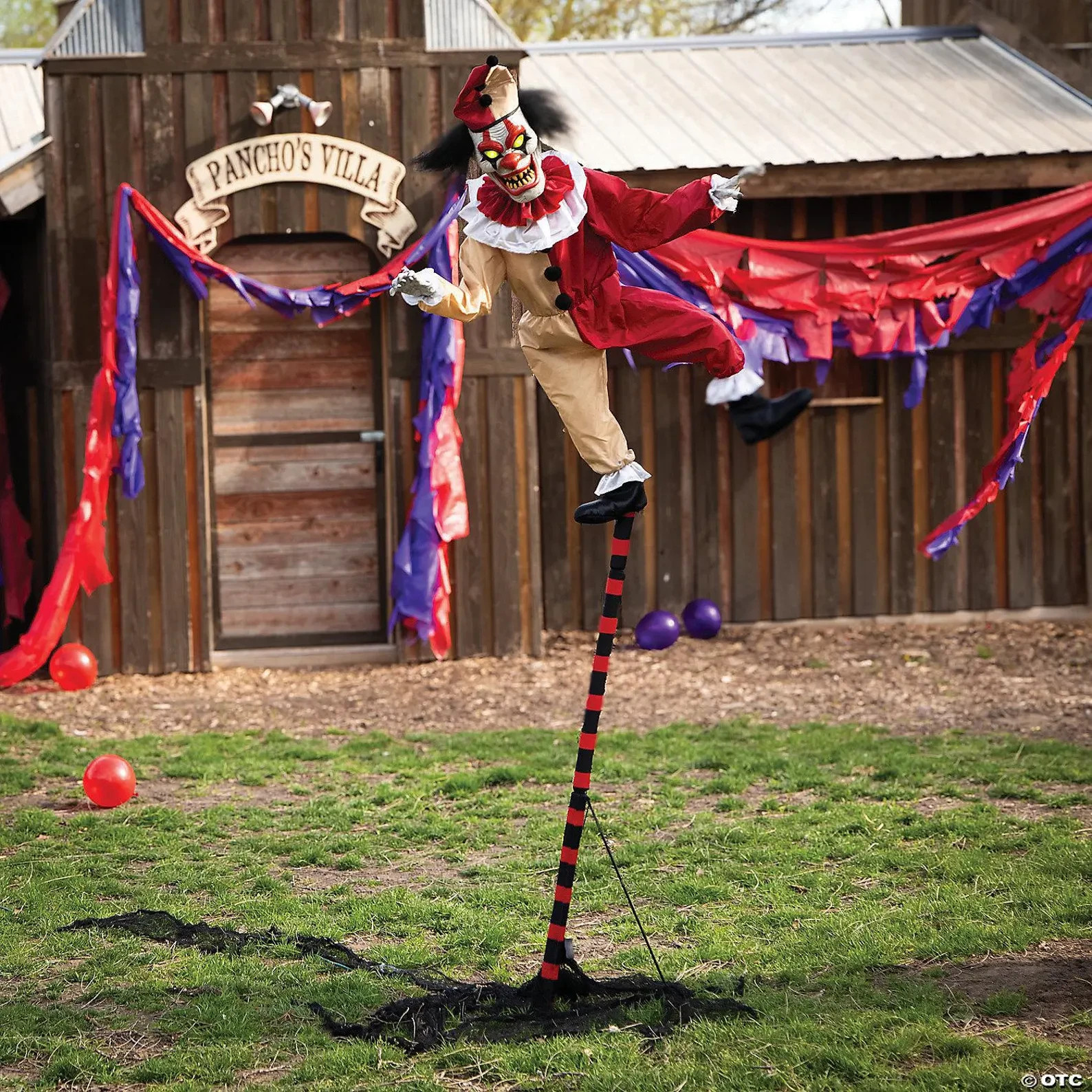 Halloween 8 Ft Sideshow Balancing Carnival Circus Clown Animated Prop Brand New