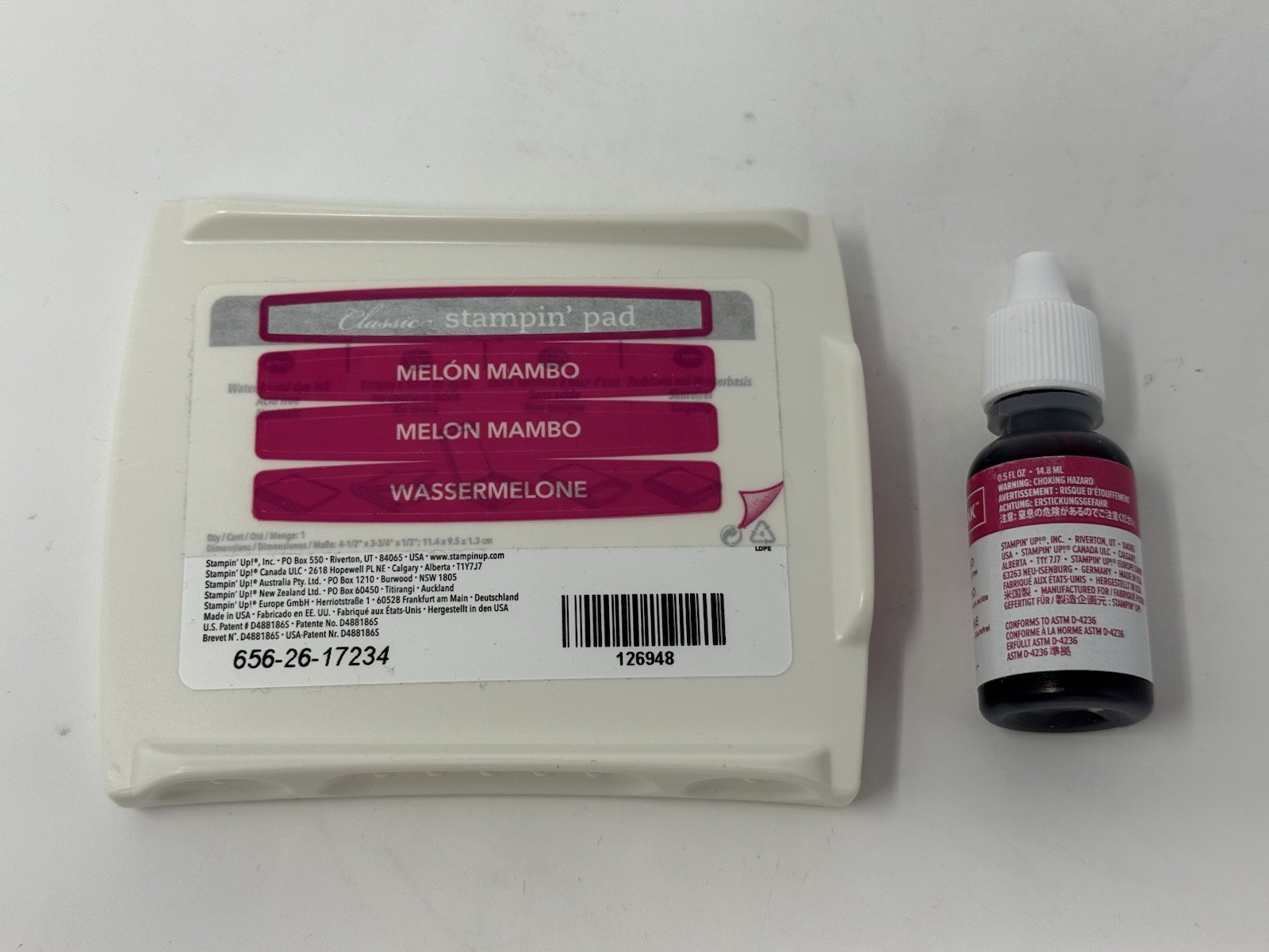 Stampin Up Classic Stampin Pad Melon Mambo Ink Pad Refill