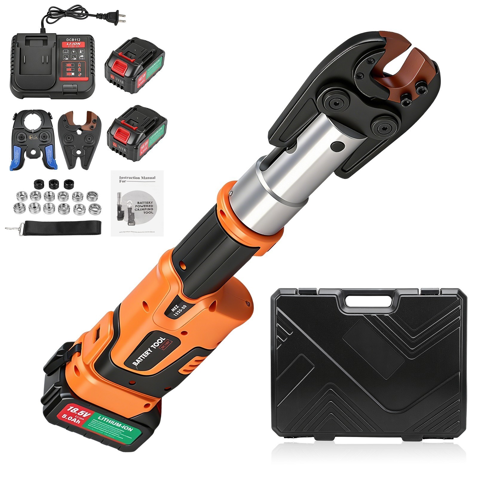 Compact Propress Tool Universal Jaws W/ 2PCS 18V 5.0AH Batteries for Copper Pipe
