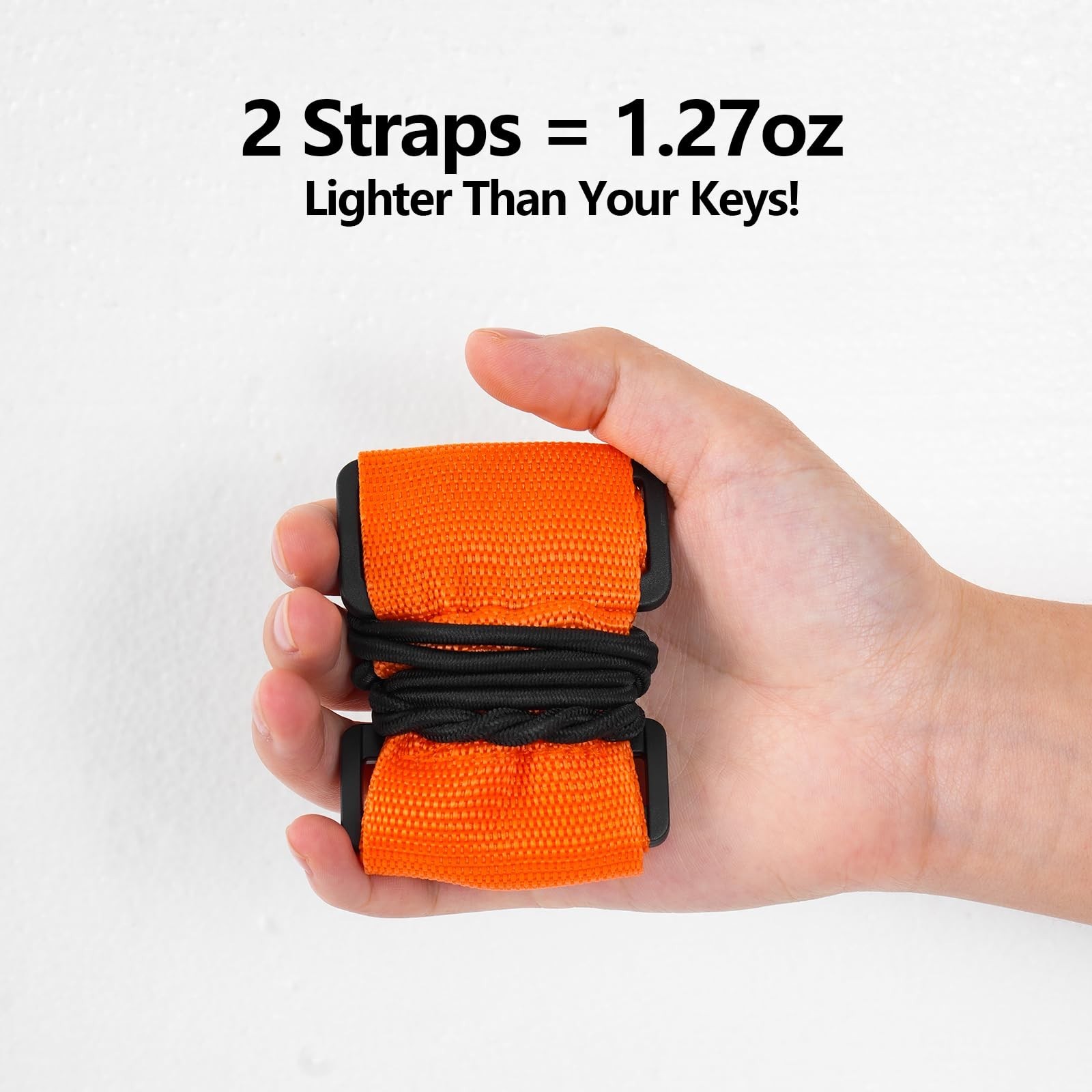 Adjustable Luggage Connector Straps 4-Pack - Securely Attach Bags & Coats, Light