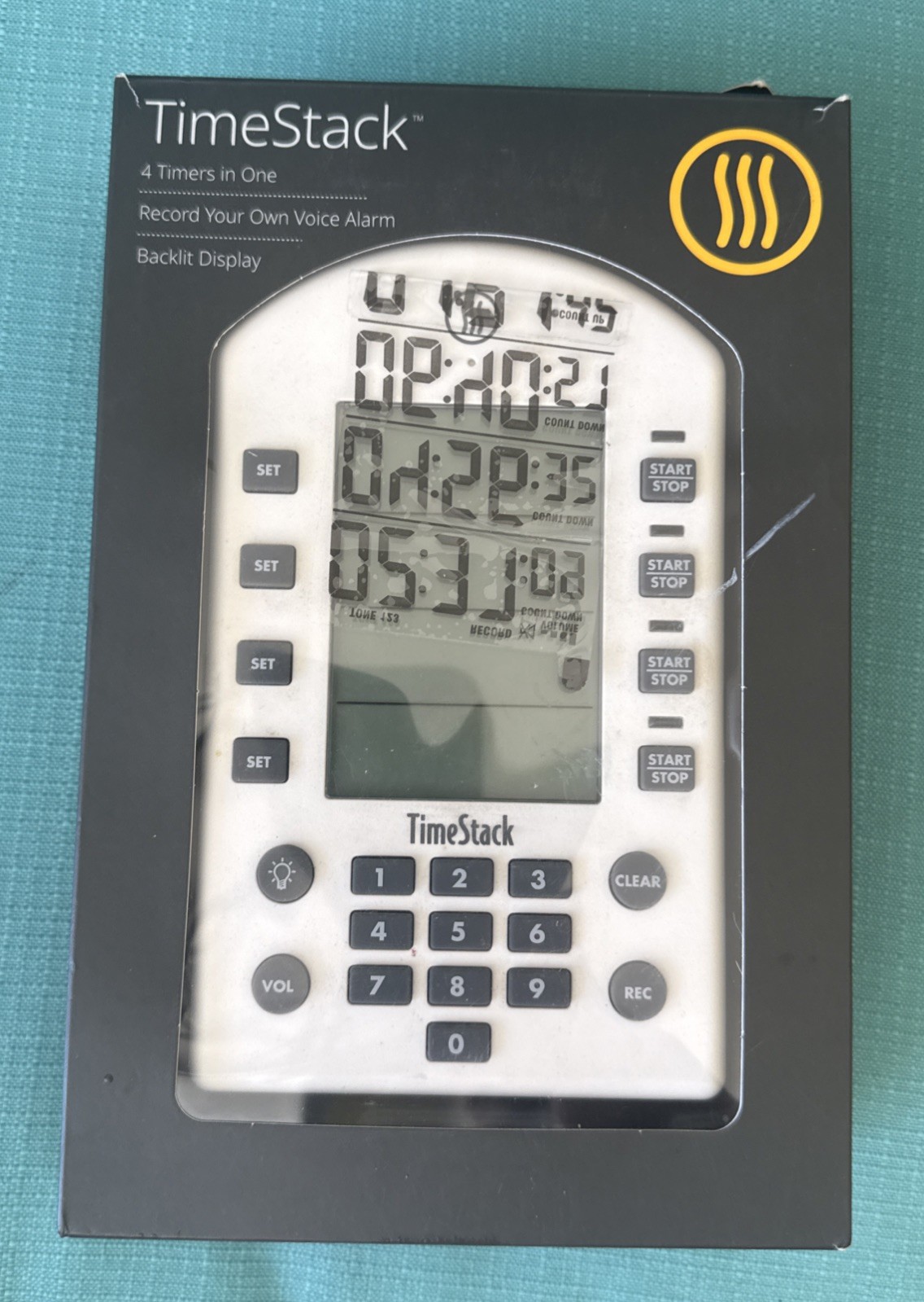 ThermoWorks TimeStack 4 Timers In One Record Voice Alarm Backlit Display White