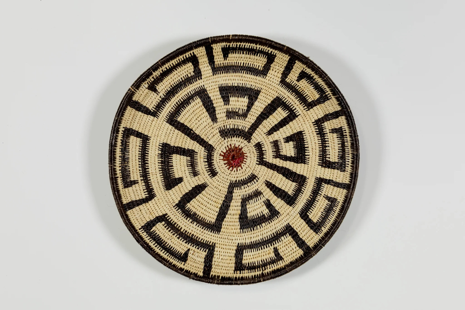 Black and White Greek Key Basket Plate