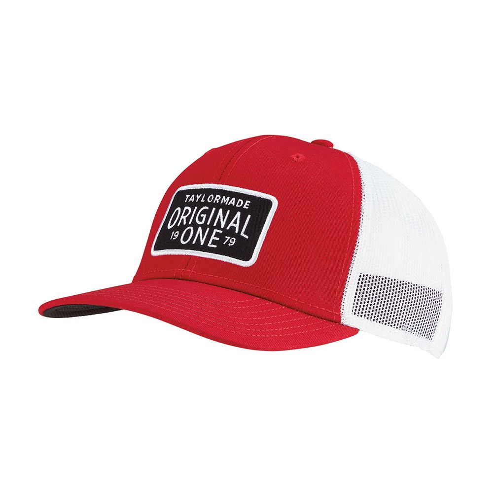 NEW TaylorMade Golf Lifestyle Original One Trucker Snapback Hat - Red / White