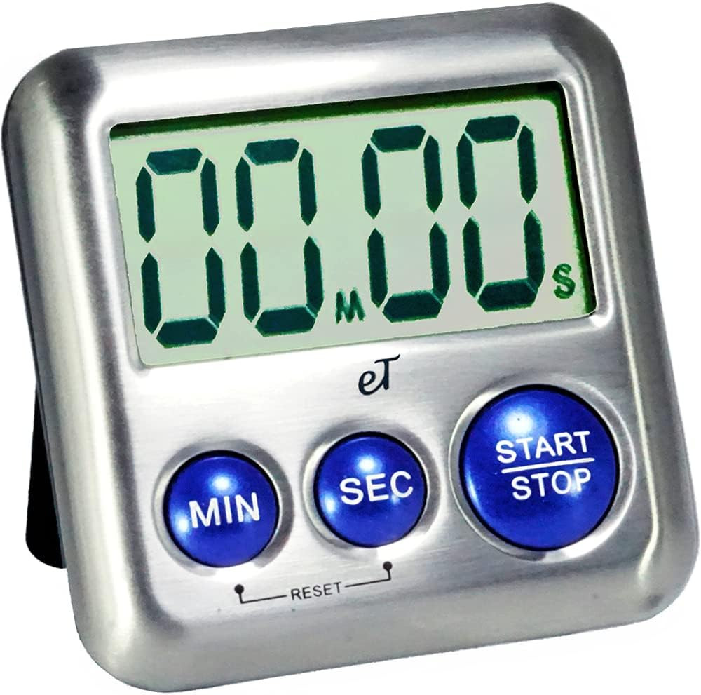 Elegant Digital Kitchen Timer Stainless Steel - Plumberry - Strong Magnetic Back