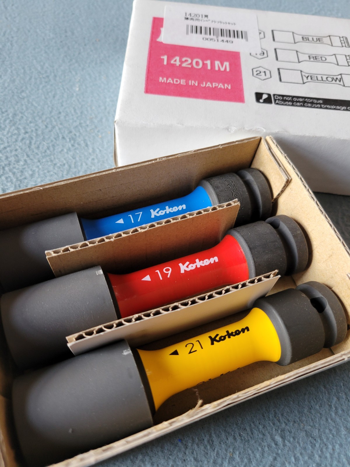 Koken 1/2 (12.7mm) 14201M impact thin wall wheel nut socket set Made In Japan